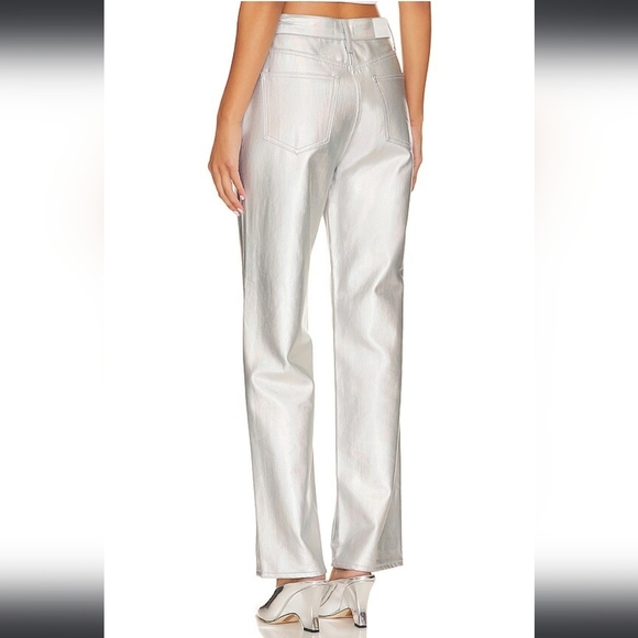 NEW Pistola Cassie High Rise Coated Prism Straight Leg Metallic Luxury Jeans - Picture 4 of 12